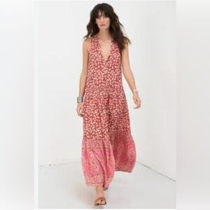 Spell Delerium Red and Pink Floral Maxi Dress
